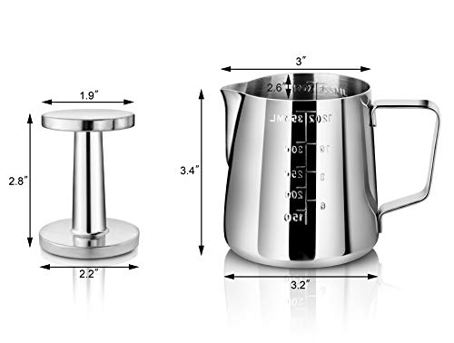 Stainless Steel Frothing Pitcher & Aluminum Tamper Set