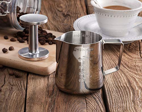 Stainless Steel Frothing Pitcher & Aluminum Tamper Set