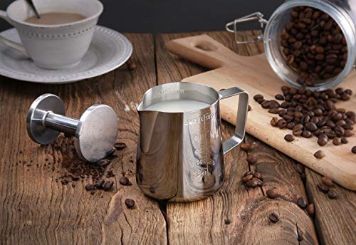 Stainless Steel Frothing Pitcher & Aluminum Tamper Set