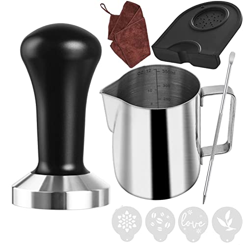 51mm Coffee Tamper Set with Frothing Pitcher & Accessories