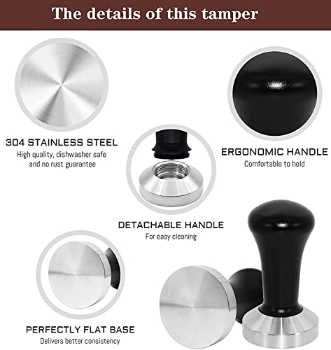 51mm Coffee Tamper Set with Frothing Pitcher & Accessories