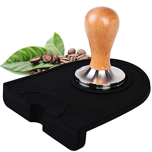 51mm Espresso Tamper with Wooden Handle & Silicone Mat