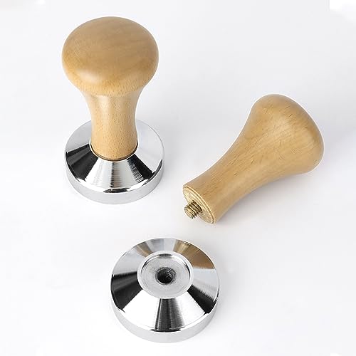 Stainless Steel 51mm Espresso Coffee Tamper with Wood Base