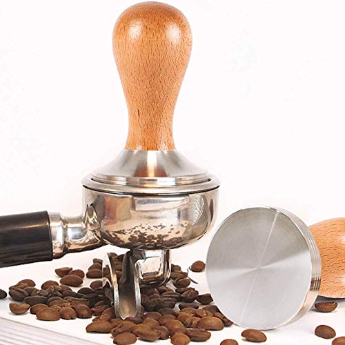 51mm Espresso Tamper with Wooden Handle & Silicone Mat