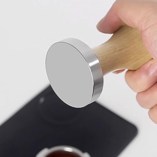 Stainless Steel 51mm Espresso Coffee Tamper with Wood Base