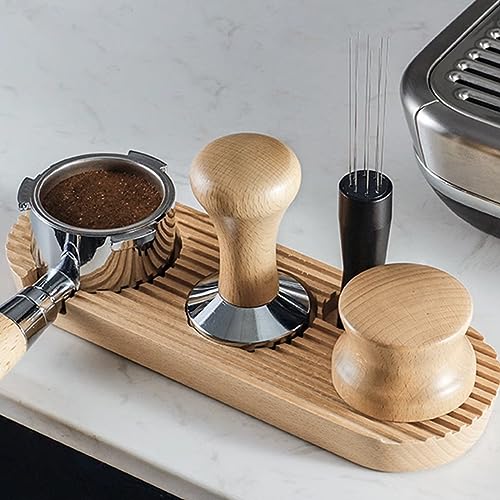 Stainless Steel 51mm Espresso Coffee Tamper with Wood Base