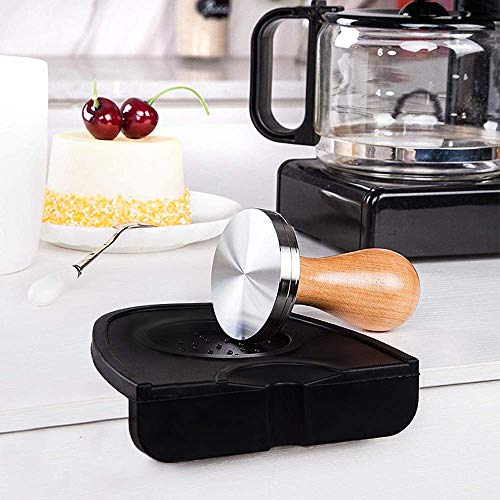 51mm Espresso Tamper with Wooden Handle & Silicone Mat
