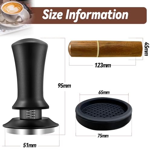 Yeelan 51mm Espresso Tamper with Calibrated Spring Loaded Base