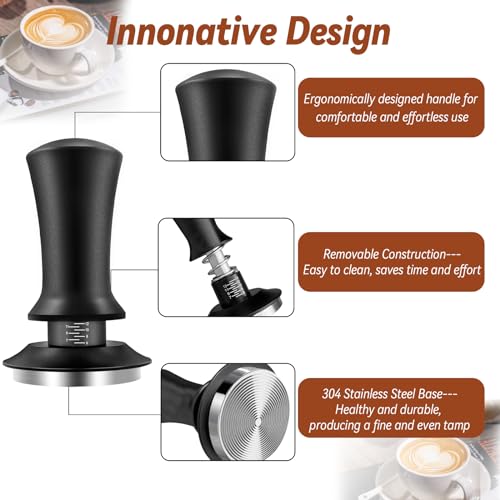 Yeelan 51mm Espresso Tamper with Calibrated Spring Loaded Base
