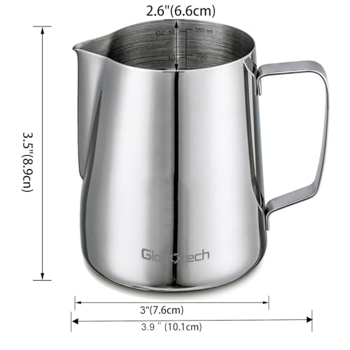 Stainless Steel Latte Art Milk Frothing Pitcher 12oz