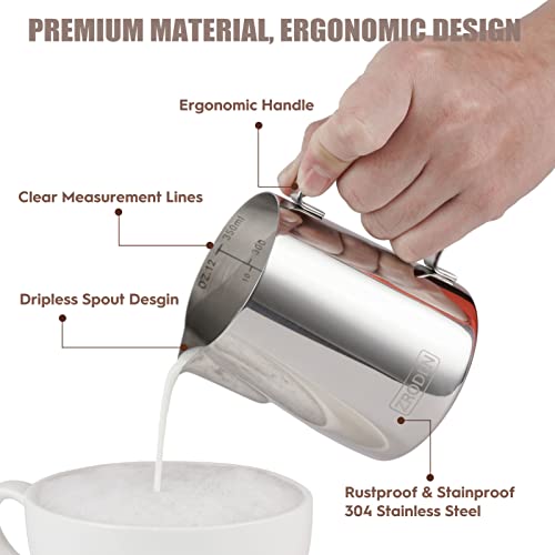 Stainless Steel Milk Frothing Pitcher Set for Espresso