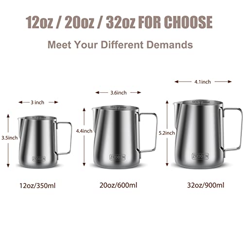 Stainless Steel Milk Frothing Pitcher Set for Espresso