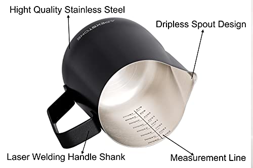 Apexstone Black Espresso Milk Frothing Pitcher 20 oz