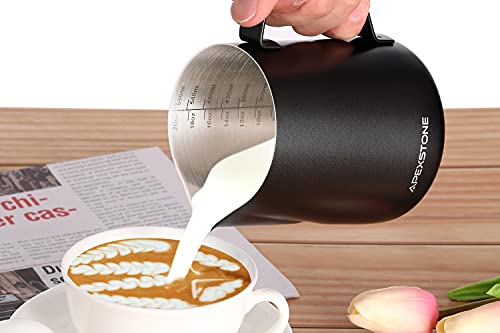 Apexstone Black Espresso Milk Frothing Pitcher 20 oz