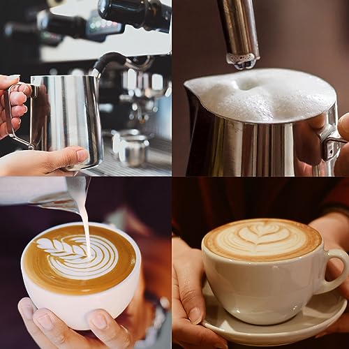 Stainless Steel 12oz Milk Frothing Pitcher with Latte Art Pen