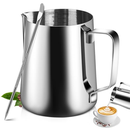 Stainless Steel Milk Frother Cup with Latte Art Pen