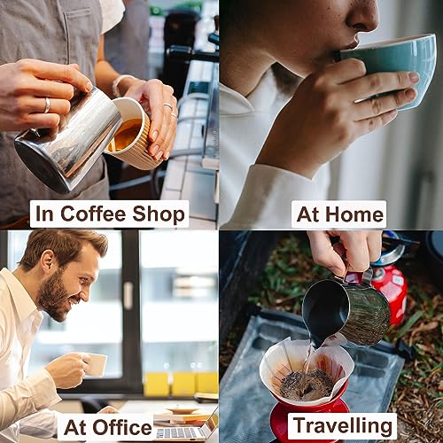 Stainless Steel 12oz Milk Frothing Pitcher with Latte Art Pen