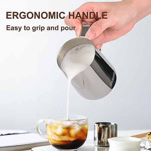 Stainless Steel 12oz Milk Frothing Pitcher with Latte Art Pen