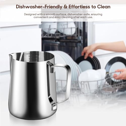 Stainless Steel Milk Frother Cup with Latte Art Pen