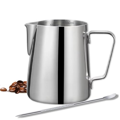 Stainless Steel 12oz Milk Frothing Pitcher with Art Pen