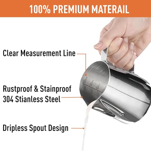 Stainless Steel 12oz Milk Frothing Pitcher with Art Pen