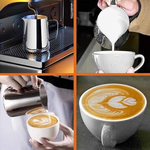 Stainless Steel 12oz Milk Frothing Pitcher with Art Pen