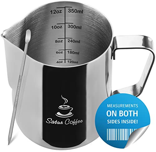 Stainless Steel Milk Frothing Pitcher - 12oz