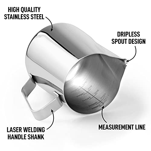 Zulay Kitchen 12oz Stainless Steel Milk Frothing Pitcher