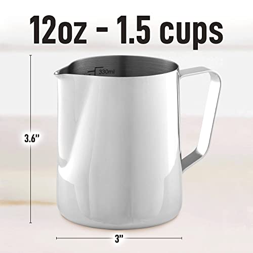 Zulay Kitchen 12oz Stainless Steel Milk Frothing Pitcher