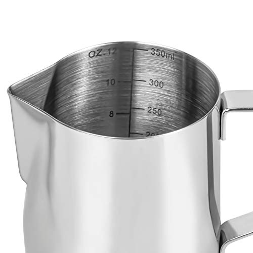 12 Oz Stainless Steel Milk Frothing Pitcher, Espresso
