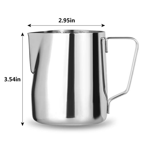 12 Oz Stainless Steel Milk Frothing Pitcher, Espresso