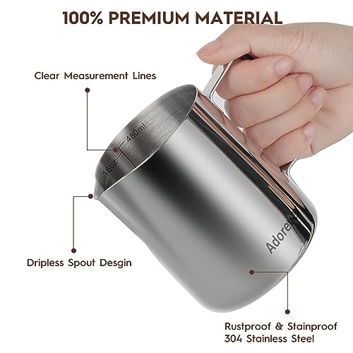 Stainless Steel Milk Frothing Pitcher Set for Coffee