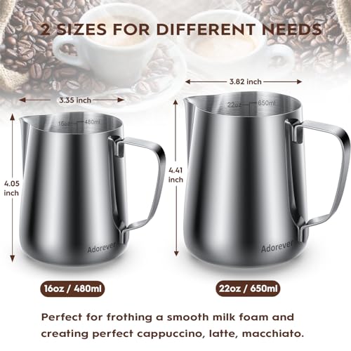 Stainless Steel Milk Frothing Pitcher Set for Coffee
