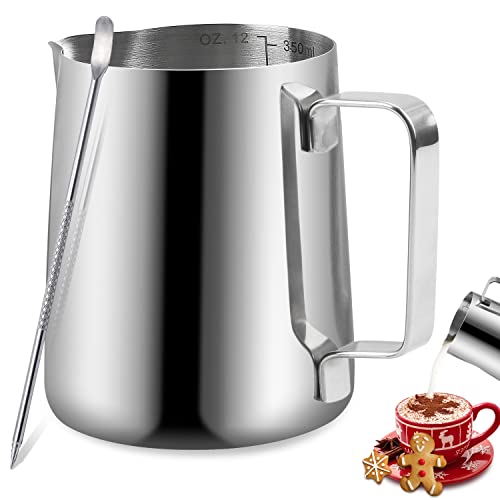 Stainless Steel Milk Frothing Pitcher with Art Pen