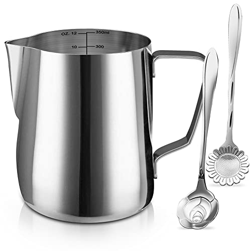 SIKEMAY Stainless Steel Milk Frothing Jug - 12oz