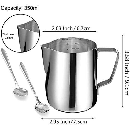 SIKEMAY Stainless Steel Milk Frothing Jug - 12oz