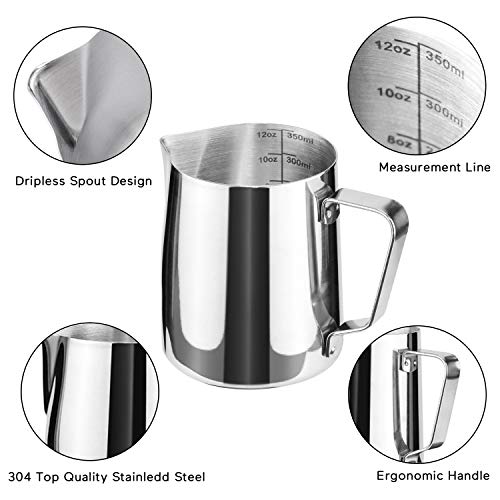 Stainless Steel Milk Frothing Pitcher for Latte Art