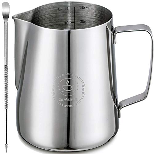 12oz Stainless Steel Milk Frothing Pitcher for Espresso