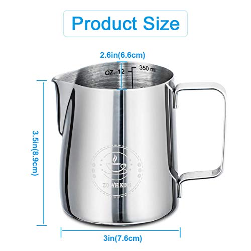 12oz Stainless Steel Milk Frothing Pitcher for Espresso