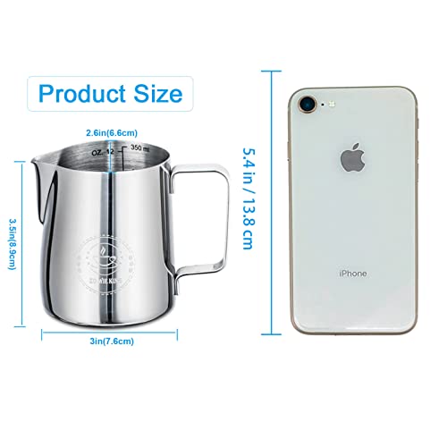 12oz Stainless Steel Milk Frothing Pitcher for Espresso