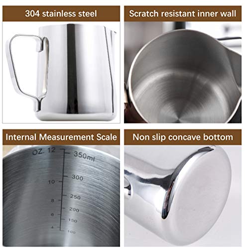 Seninhi Milk Frothing Pitcher Jug with Coffee Spoons