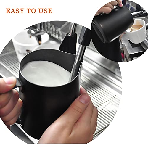 Matte Black Milk Frothing Pitcher for Espresso Machines