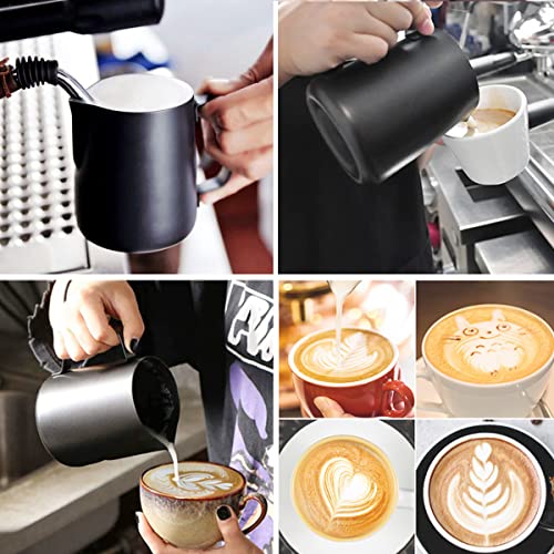 Matte Black Milk Frothing Pitcher for Espresso Machines