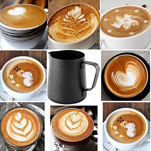 Matte Black Milk Frothing Pitcher for Espresso Machines
