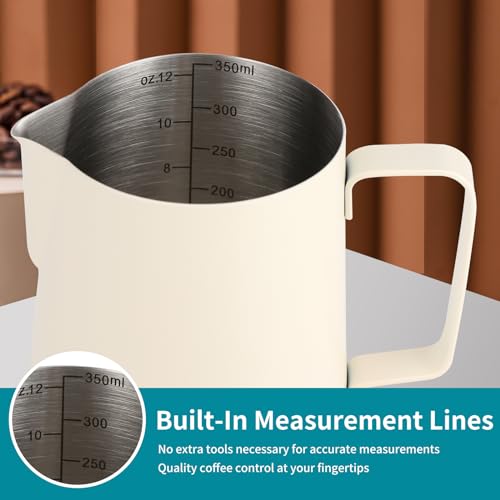 12oz Stainless Steel Milk Frothing Pitcher for Espresso