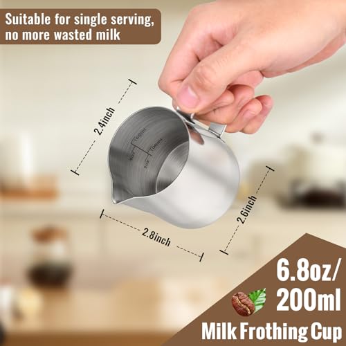Stainless Steel 6.8oz Milk Frothing Pitcher for Espresso