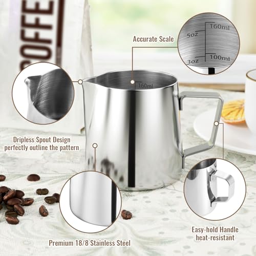 Stainless Steel 6.8oz Milk Frothing Pitcher for Espresso