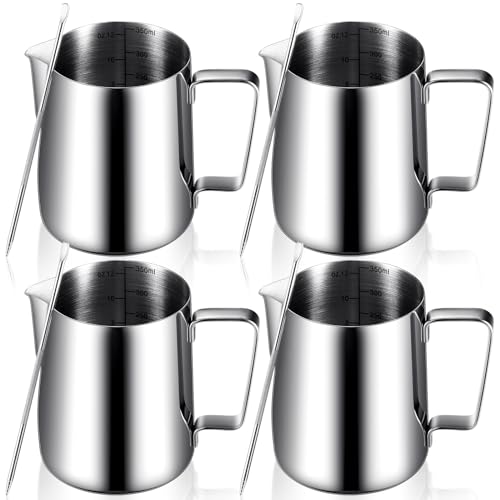 Stainless Steel Milk Frothing Pitcher Set with Latte Art Pen