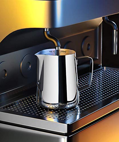 Stainless Steel Milk Frothing Pitcher for Coffee, 12oz