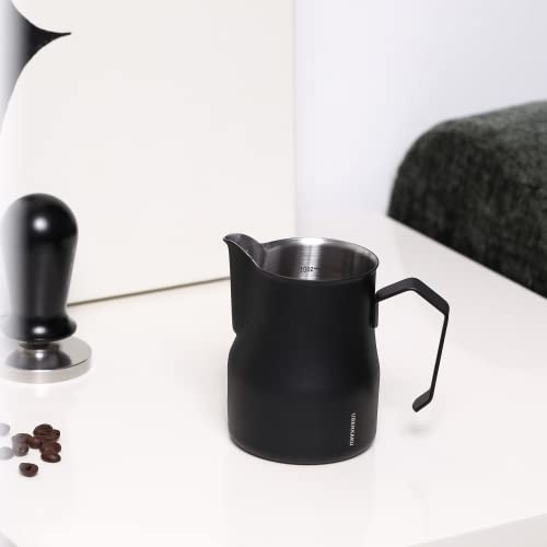 Matte Black Stainless Steel Milk Frothing Pitcher Set